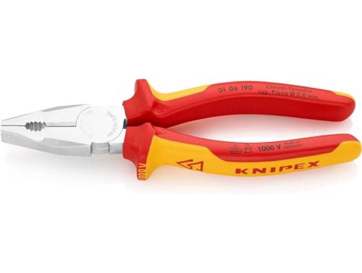 KNIPEX Kombitang Chroom-Vanadium verchroomd geïsoleerd, 01 06 190