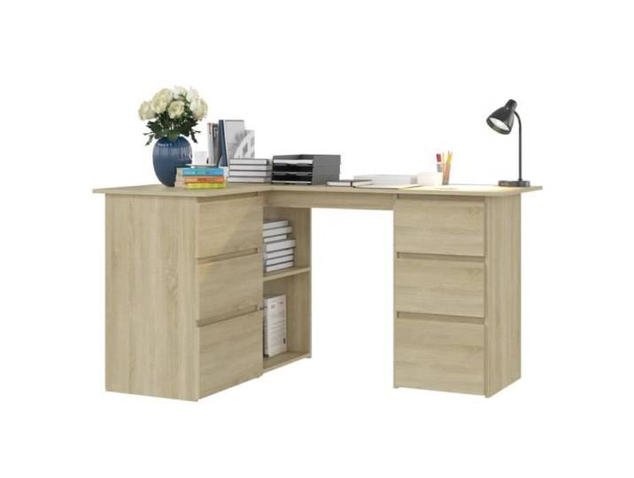 Bureau d'angle Style Moderne - Table de bureau Mobilier Meuble De Bureau Chêne sonoma 145x100x76 cm Aggloméré