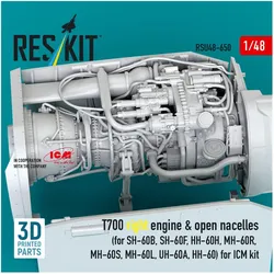 ResKit T700 right engine & open nacelles (for SH-60B, SH-60F, HH-60H, MH-60R, MH-60S, MH-60L, UH-60A, HH-60 (Ersatzteile), 3D Zubehör