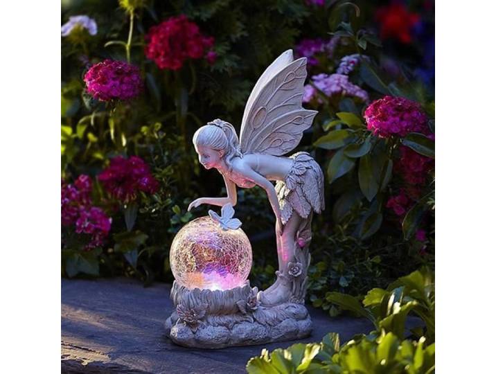 01 A - Comme montré - Lampe LED solaire en résine Statue'ange décoration extérieure lumineuse décoration d