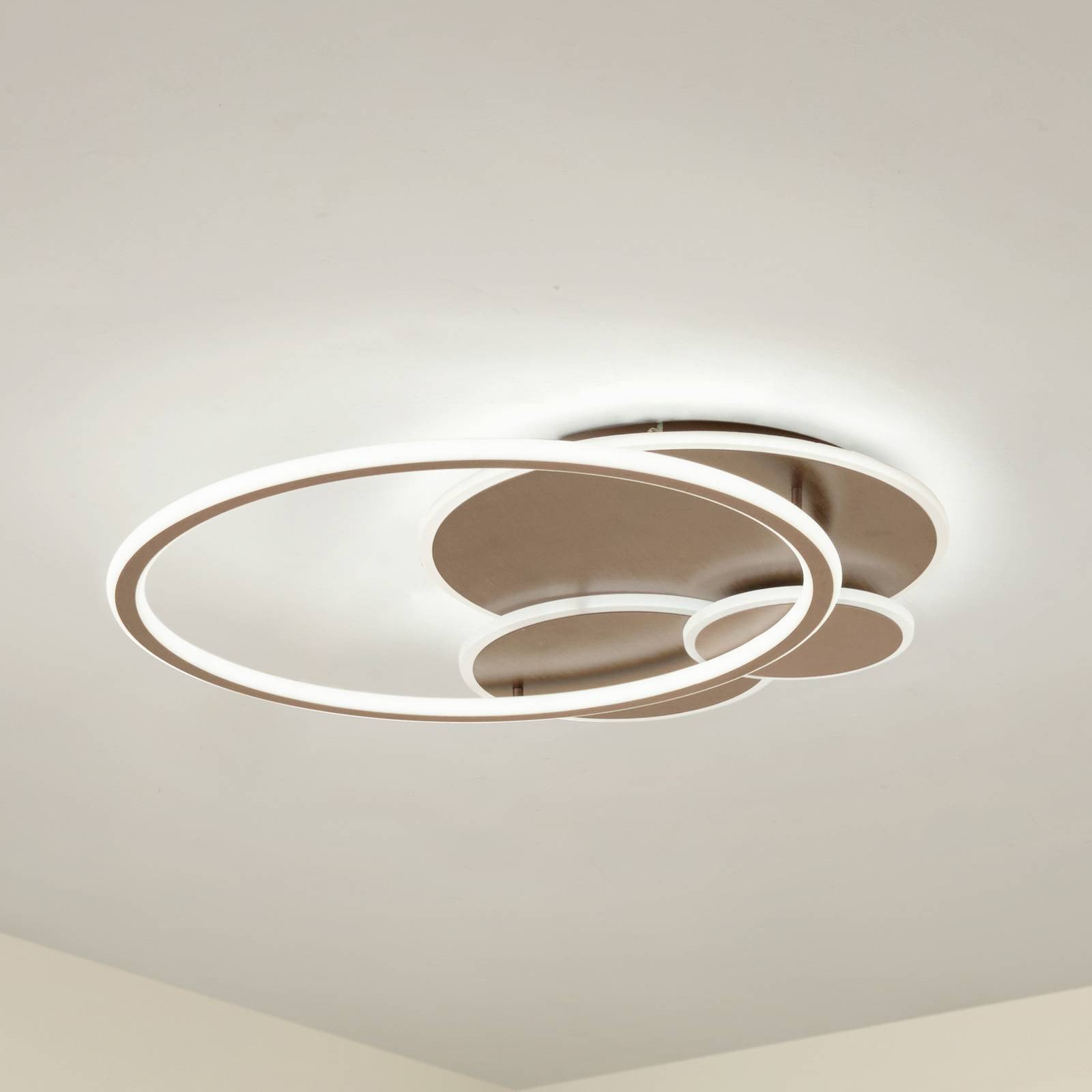 Lucande Circulo LED plafondlamp - Bruin - Modern - Rond - Dimbaar - Metaal