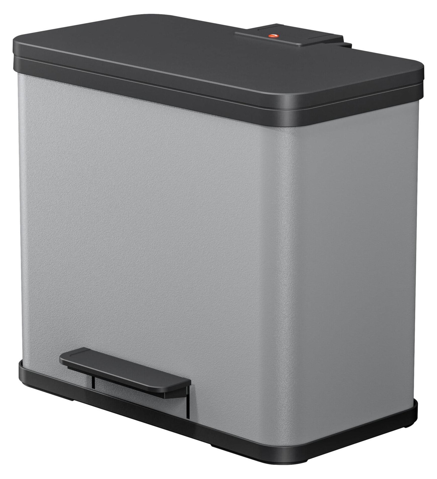 Hailo Öko Trio Plus L afvalscheider met 3 compartimenten van elk 9 liter, zilverkleurig, met soft-close mechanisme