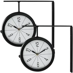 Vilde, Wanduhr, Wanduhr im Bahnhofsuhr-Design, doppelseitig, Ø 20cm, 2er-Set (20 cm)