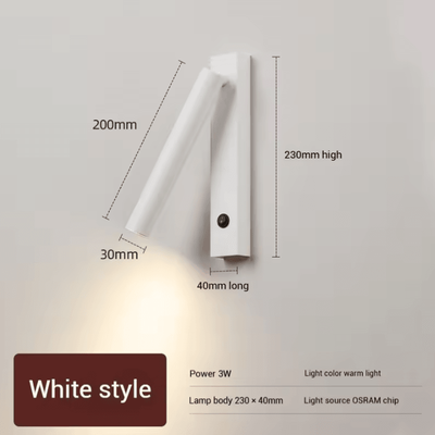 Inspire Curations Nordic Adjustable LED Bedside Reading Wall Lamp white 3000k 3w