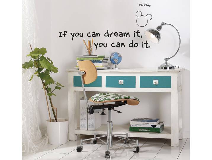 Wandtattoo KOMAR Disney You can do it - Größe 50 x 70 cm , schwarz, Blumen Disney Wald, Folie, Wandtattoos, Wandtattoo, selbstklebend, Wandsticker, Kinderzimmer