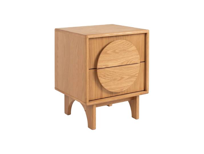 Massivholz Design Beistelltisch & Nachtisch „Groove“ Eiche Natural Zuiver