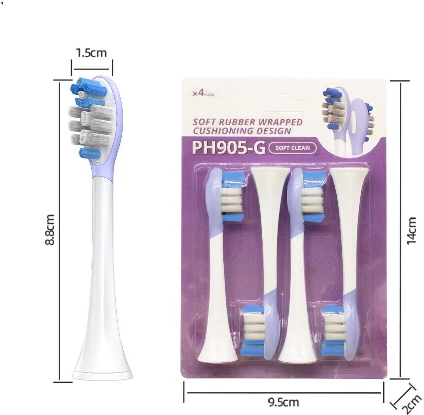 INF Sonic Elektrische Zahnbürste Ersatzköpfe - 8er-Pack, kompatibel mit Philips Sonicare HX369 Violett