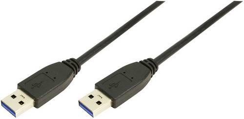 LogiLink USB-Kabel USB 3.0 USB-A Stecker, USB-A Stecker 1.00 m Schwarz CU0038