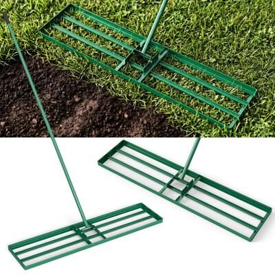 Costway 42 x 10 Inch Lawn Leveling Rake with Ergonomic Handle-Green
