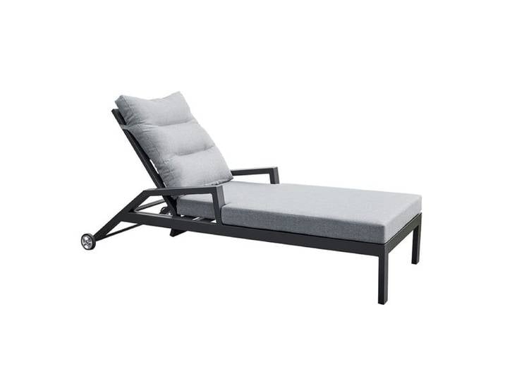 LC Garden Bondino II Gartenliege verstellbar Aluminium/Polyester Dunkelgrau Hellgrau
