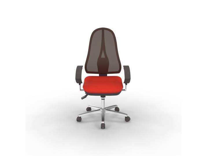 Topstar Siège bureau OPEN POINT DELUXE Tissu Rouge Maille Noir Hauteur réglable - Accoudoir Roulette