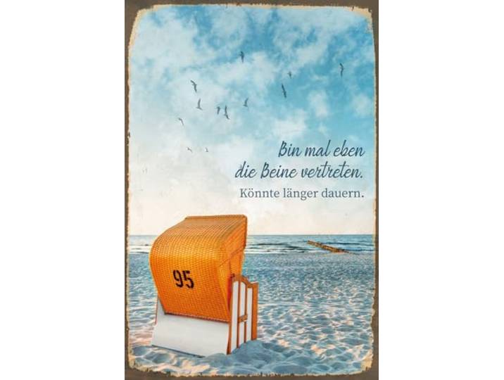 Cuadros Lifestyle Stahlschild Blechschild mattierte Oberfläche schutzlackversiegelt hochwertiges Stahlblech, Größe :20x30 cm, Farbe:Bin mal eben..