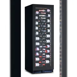 KLIMAITALIA Belüfteter Weinkühlschrank. 128 Flaschen. Rauchglastür. LED-Beleuchtung. Metall-Schubladenregale. Digitales Thermometer. CW180G1TB