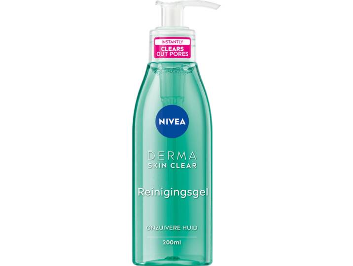 NIVEA DERMA Skin Clear Reinigingsgel - Voor de onzuivere huid - Met Salicylzuur (AHA) en Niacinamide - Gezichtsreiniger Anti Acne, Puistjes en Mee-eters - 150 ml