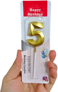 Inspire Picks 3D Gold Diamond Number Birthday Candles (09) Large Smokeless Cake Toppers For Birthdays & Anniversaries 5