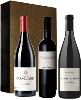 Vinatis Wein-Geschenkset - Languedoc Corbières - Bestseller - 3 Fl. - 2.25L