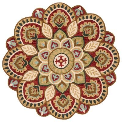 SAFAVIEH Handmade Novelty Urtza Ornate Flower Wool Rug