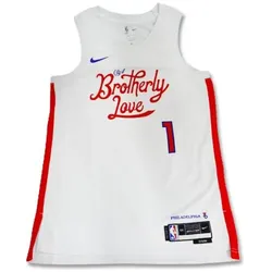Nike, Herren, Sportshirt, Philadelphia 76ers Swingman Jersey City Edition 22 James Harden T-shirt - DO9606-107 (XL), Mehrfarbig, Rot, Weiss