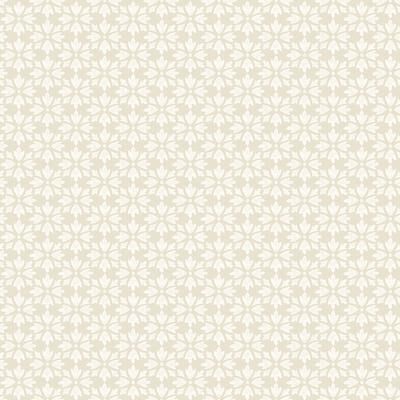 Chesapeake Phlox Khaki Floral Stamp Wallpaper