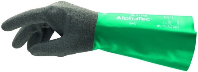 Gant protection chimique AlphaTec 58-535W T. 9 vert bouteille/gris anthracite EN ; Ansell Health Care (58-535W-9)