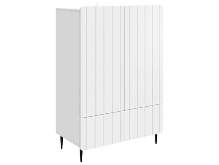 HKTMGDNG Sideboard Weiß mit Schublade 66x34,5x97 cm Kommode Modernes Flurschrank Design aus Holzwerkstoff mit stabiler Metallbeine Konstruktion für Esszimmer und Schlafzimmer.