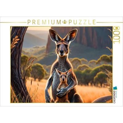 CALVENDO Puzzle Fürsorgliche Känguru-Mutter beschützt ihr Junges | 1000 Teile Lege-Größe 64x48cm Foto-Puzzle für glückliche Stunden, Sonstige von ,