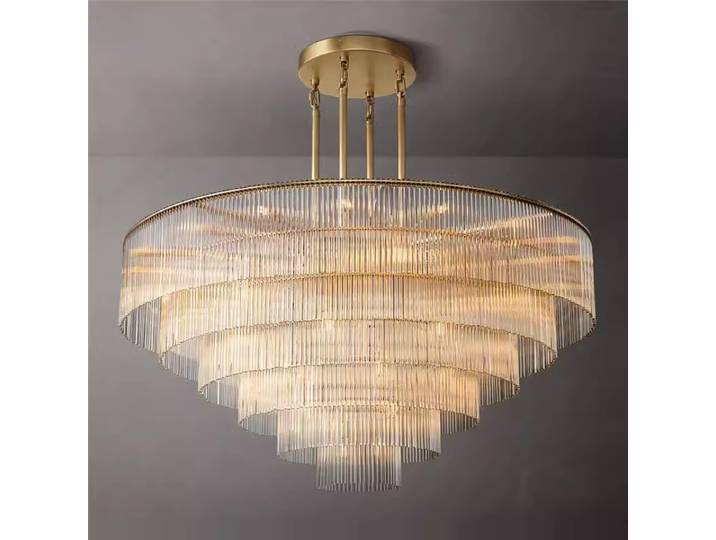 Lustre Suspendu LED Dimmable E14 Or Argent Style Américain 2026 pour Salon - Décoration Intérieure