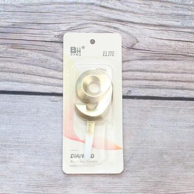 Uplift Essentials Creative Gold Diamond Number Candle 9