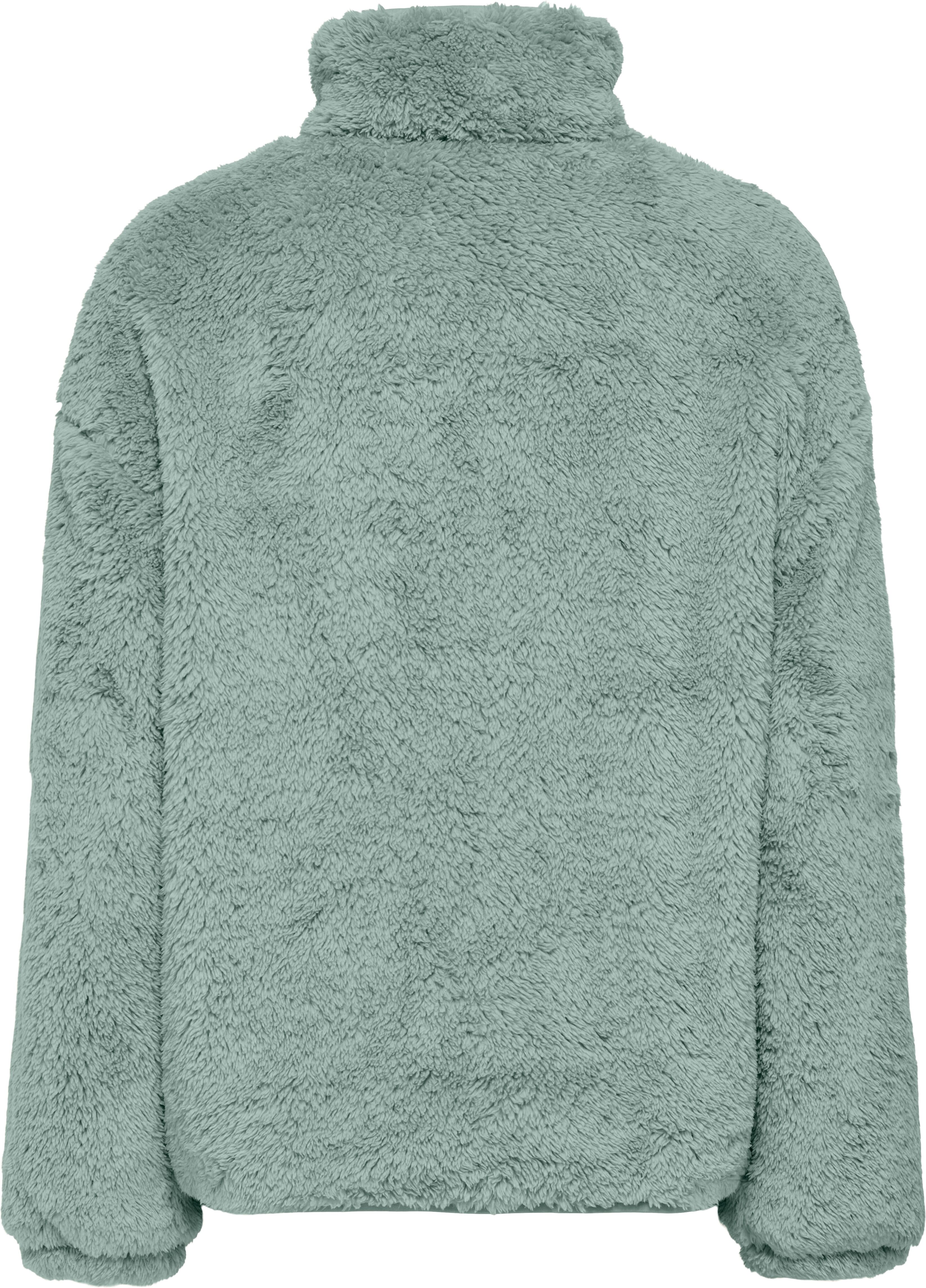 Plüschjacke ONLY "ONLCONTACT LIFE OVERSIZED CC OTW", Damen, Gr. XS, grün (grün milieu), Web, Obermaterial: 100% Polyester, unifarben, regular fit normal, Bündchen, Jacken Plüschjacke, Kunstfaser grün milieu XS