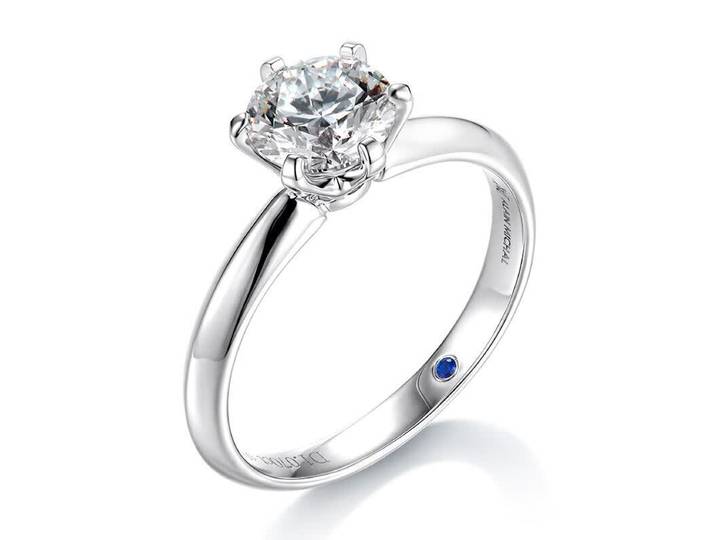 ALAIN MICHAL klassieke zilveren ring met een synthetische diamant van 2,53 karaat