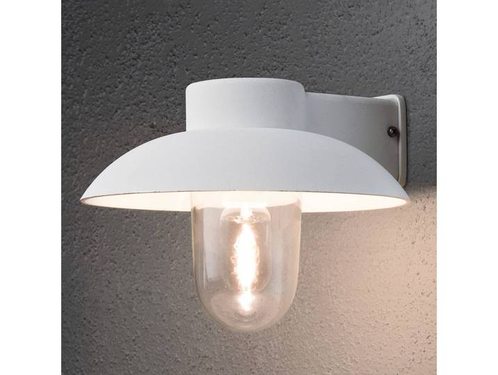 Konstsmide Aussenwandleuchte MANI, dimmbar, weiß / opal, Metall, Modern, Wandleuchte außen