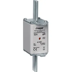Hager LNH2032M NH-Sicherungseinsatz NH2C gG 500V 32A Kombi-Melder Grifflasche spannungsführend