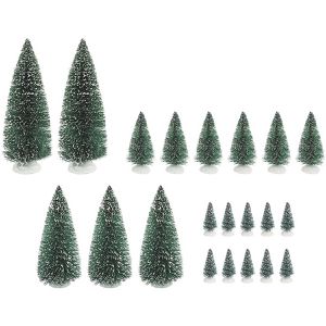 Ideen-mit-Herz Weihnachtsdeko Deko-Schneetannen, 21 Stück, Tannenbäume aus Kunststoff und Draht, 7 - 22 cm