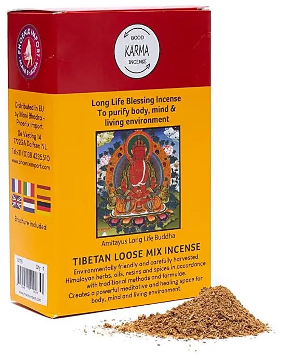 Phoenix Tibetaans wierookpoeder Long Life Blessing - Set van 3 stuks - ±130-140g per stuk