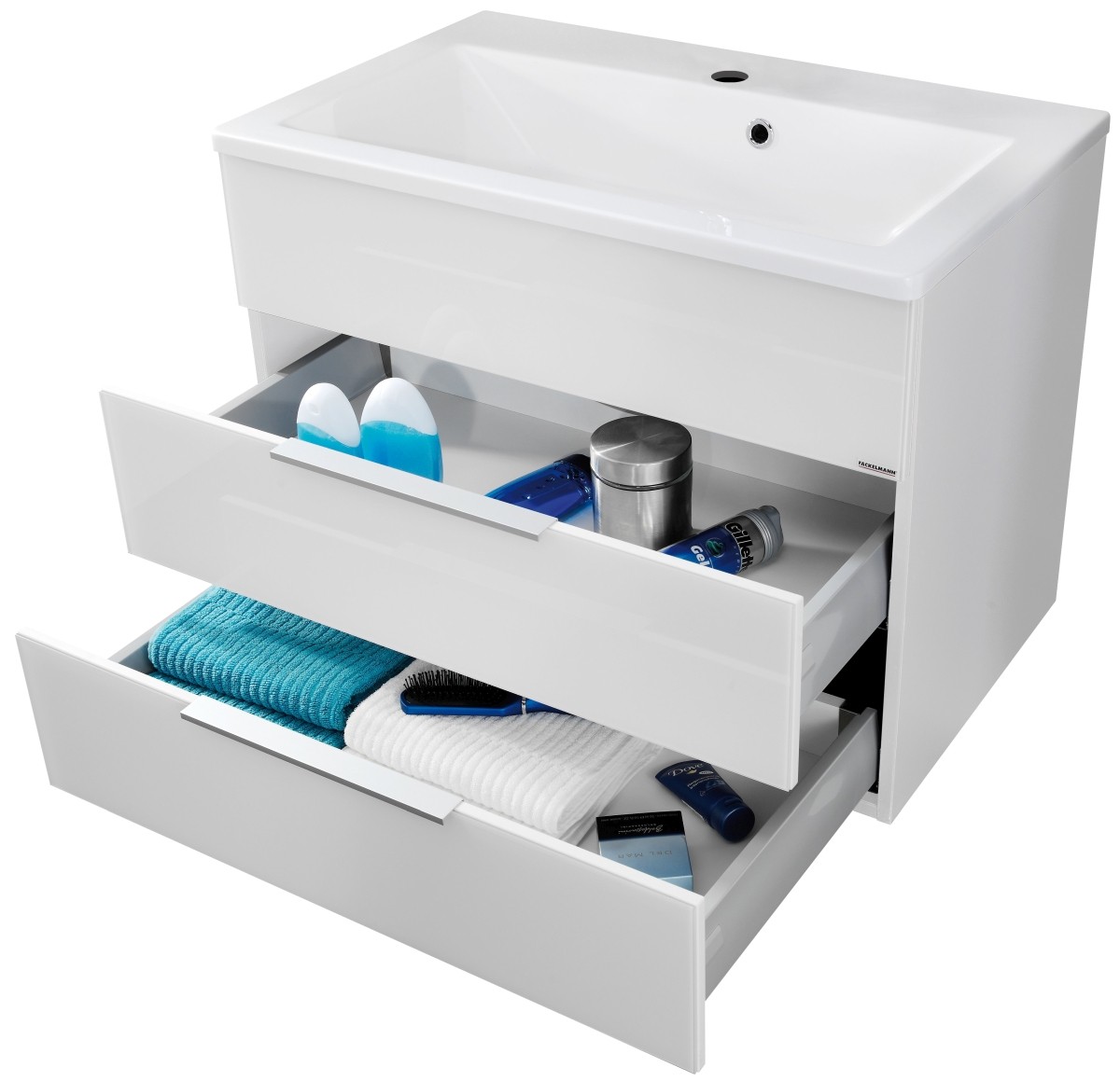 Fackelmann KARA White Waschtischunterschrank 2Schub Fr weiß 79,5X59X49, 80954 80954