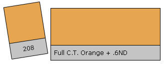 Lee Filter Roll 208 C.T.Orang+.6ND C