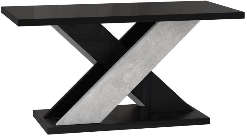 Metro Abiya Cross Legs Coffee Table with Storage Black/Grey