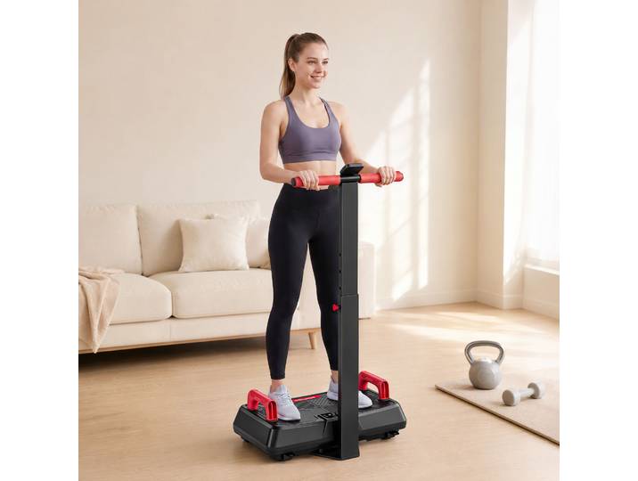 SPORTNOW Plateforme Vibrante 99 Niveaux Siège Réglable Poignées
