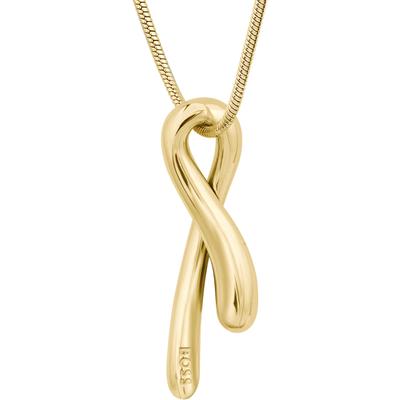 Kette mit Anhänger BOSS "GLOSS", gold (gelbgoldfarben), Halsketten, Damen, Edelstahl, L: 50,5 B: 2mm, B:2mm