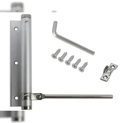 ID Dinkel Stangentürschließer UNIVERSAL Türschließer Automatik Türfeder Federschließer bis 75 KG Silber