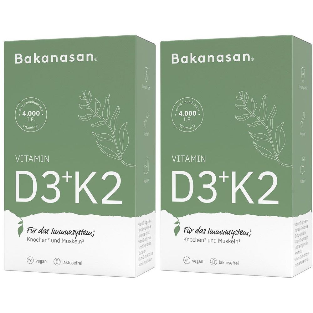 Bakanasan Vitamin D3+K2 Kapseln 2x 2x60 St