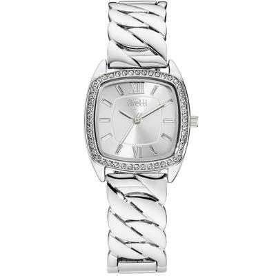 Quarzuhr FIRETTI "Chain Elegance", silber (silberfarben, silberfarben), Armbanduhren, Damen, Quarzuhr, Armbanduhr, Damenuhr, analog, Swarovski-Kristalle