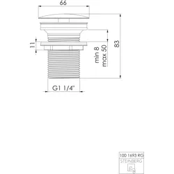 Steinberg Schaftventil 1 1/4 Serie 100, rose gold, 1001693RG 1001693RG
