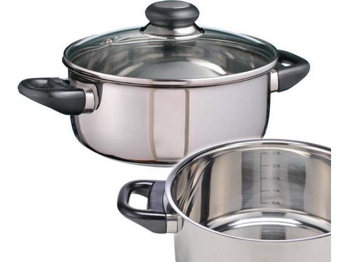 Haushalt 21301 - RVS kookpan - 20cm - met glazen deksel