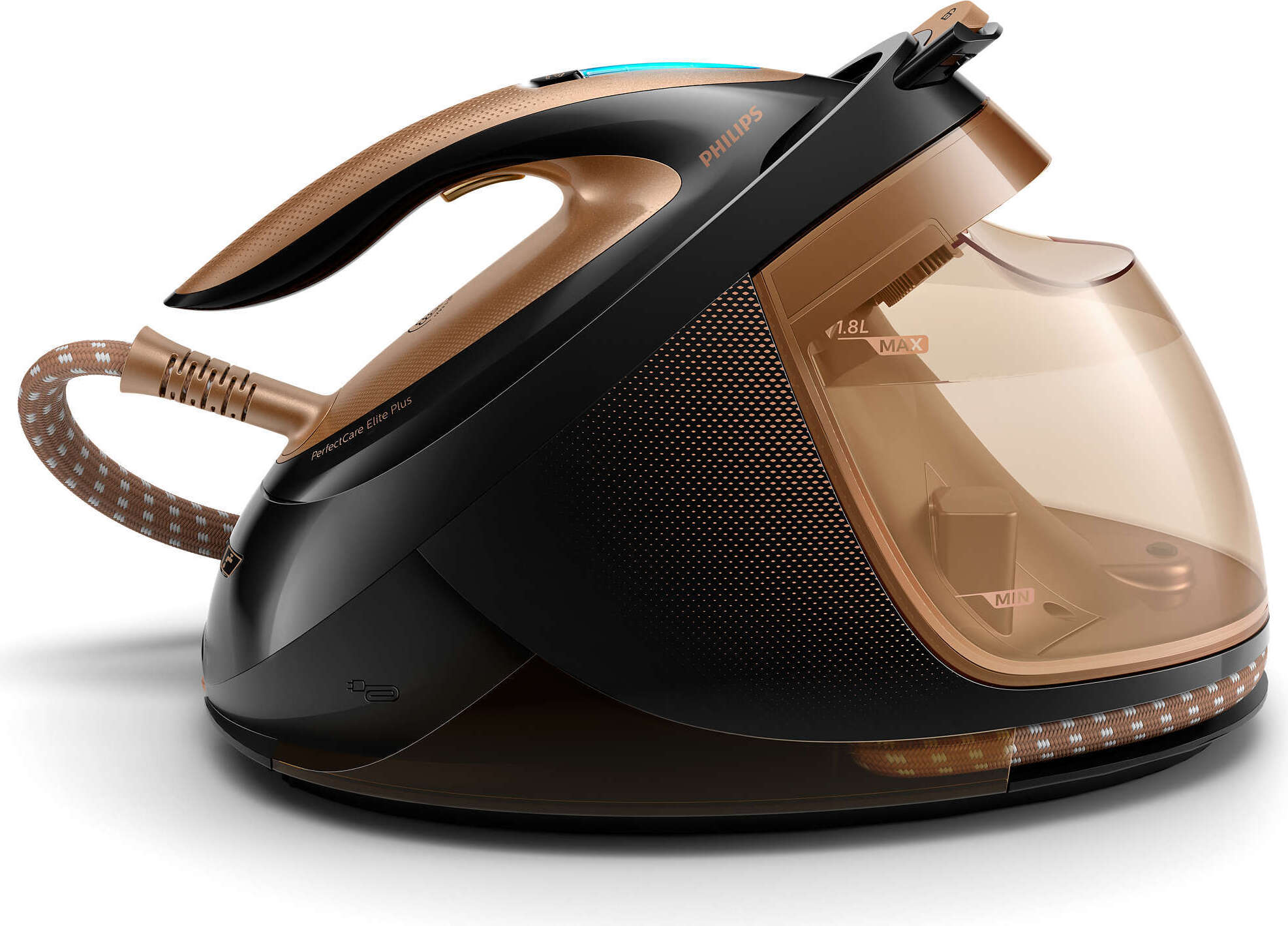 Philips PerfectCare Elite Plus Bügelstation, 165 g/min konstanter Dampf, 8.0 bar, 2700 W, Schwarz (GC9682/80)