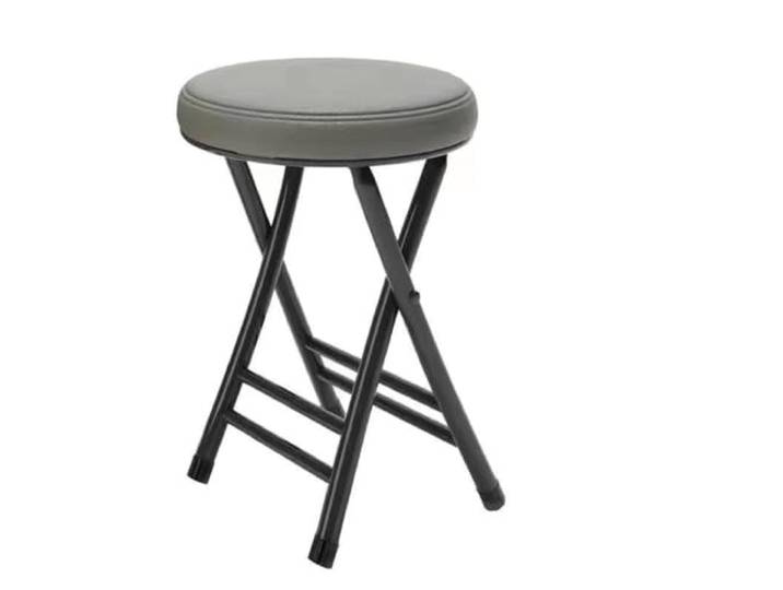 Klappbarer Kissenhocker, tragbarer runder Sitz-Schlafzimmer-Wohnzimmer Kissensitz, faltbar, tragbar, modern minimalistisch, mehrfarbig, Heimschlafzimmer(Grey)