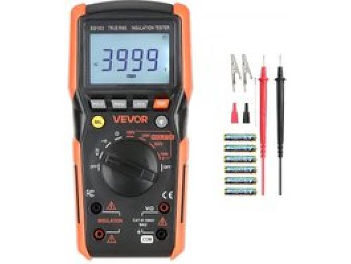 VEVOR Multimètre Numérique, 4000 Points, Multimètre Digital Professionnel TRMS Voltmètre Ohmmètre, avec Plage Automatique Manuelle Commutable, Testeur de Tension CA CC 1000 V, Résistance, Continuité
