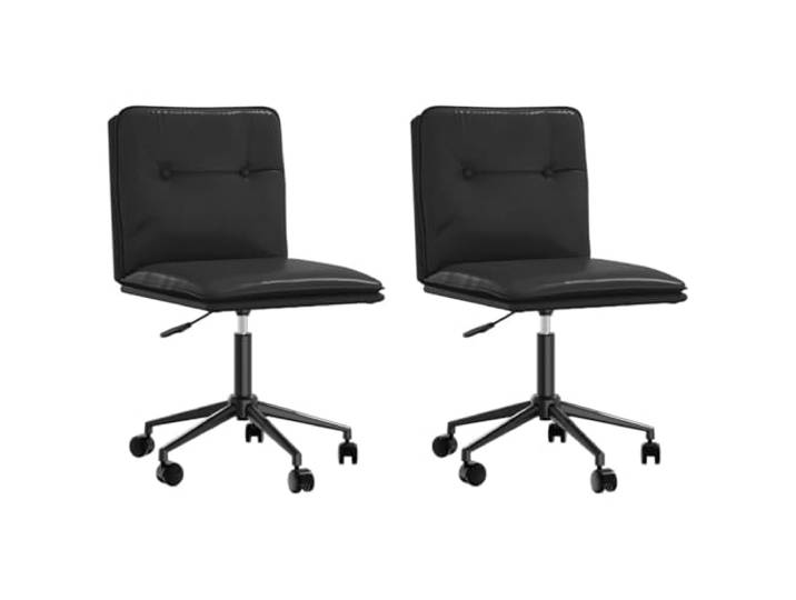 KGHERMDF Esszimmerstühle 2 STK Schwarz Kunstleder Höhenverstellbar, Polsterung mit Schaumstoff, stabiles Metall-Holz-Gestell, Polypropylen, für Esszimmer und Wohnzimmer
