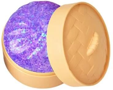 Uplift Picks Realistic Dumpling Slow Rebound Squishy Stress Relief Toy With Bamboo Steamer Gift Set purple