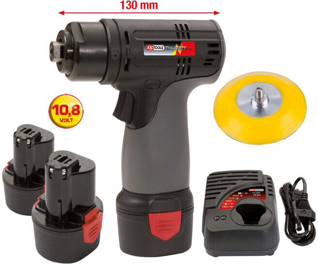 KS Tools Meuleuse sur batterie, 3.200 Tr/min 10,8V, avec 2 batteries et chargeur (515.3558)